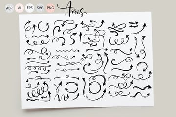 Hand Drawn Arrow Brushes (AI, EPS, PNG, SVG)