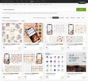 Aesthetic Highlight Covers for Instagram from GraphicRiver