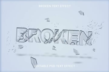 Broken Glass Text Effect Psd Editable Template