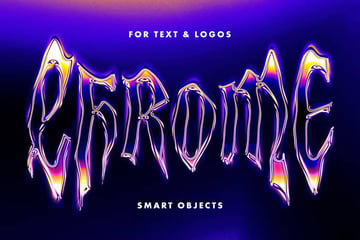 Distorted Chrome Text Effect