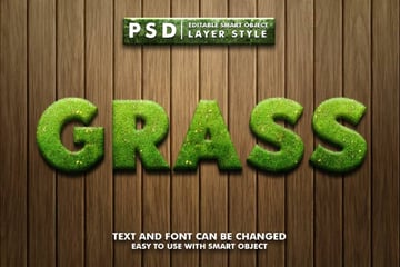 Grass Editable PSD Text Effect