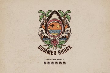 Summer Shark Vintage Logo