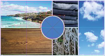 How to Make a Mood Board on InDesign Tutorial blue circle