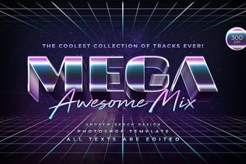 Mega 80s Text Effect PSD