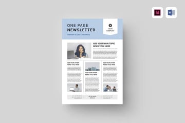 InDesign Template - One Page Newsletter Layout