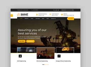 Sanat: Tema de WordPress para fábricas e industrias