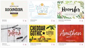 Fuentes para Cricut disponibles en Envato Elements