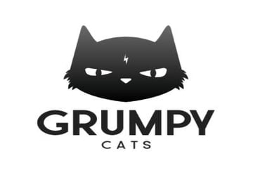 Grumpy Black Cat Logo
