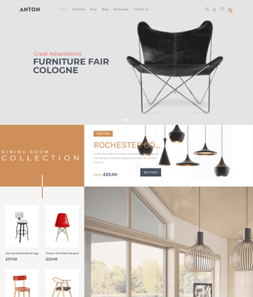 Anton - Plantilla WooCommerce y WordPress de páginas para vender muebles