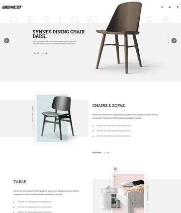 Benco - Plantilla de WooCommerce responsive para vender muebles con diversas páginas de inicio
