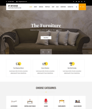 Furnish Lite - Plantillas WordPress para vender muebles online