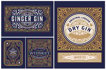 Set of 4 Vintage Packing Labels