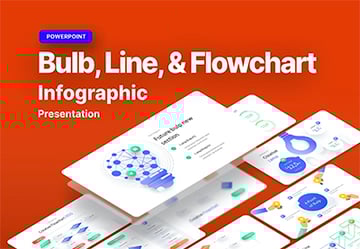 Bulb, Line & Flowchart PowerPoint Template