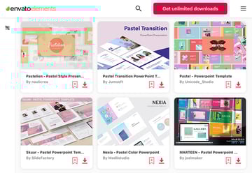 Premium pastel colors PowerPoint templates on Envato Elements for 2022