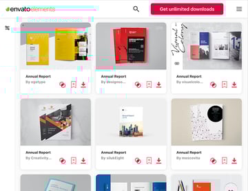 Elements Adobe InDesign annual report templates