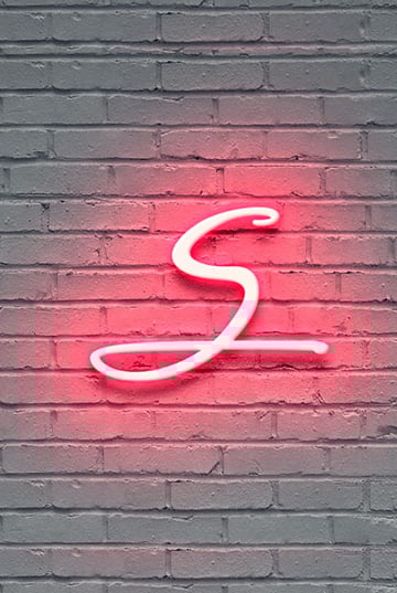S in Different Styles, Neon Effect