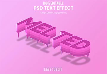 MELTED - 3D Text Effect PSD