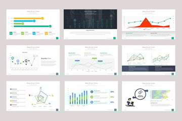 Organizational & Data Chart - Presentación con gráfico de datos, plantilla de diagrama de flujo