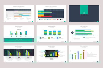 Organizational & Data Chart - Presentación con gráfico de datos, plantilla de diagrama de flujo