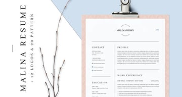 MALINA Resume 3 Pages Bonus