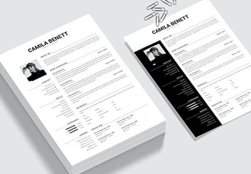 Simple Black and White Resume
