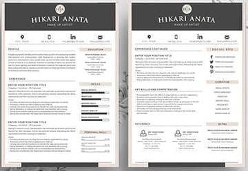 Simple Resume Template Anata