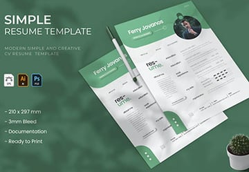 Simple Color Resume Template
