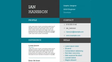 Modren Free CV Template for Google Docs