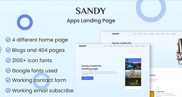 SANDY - Apps Landing Page