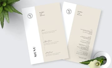 Food Menu for Wedding Invitation