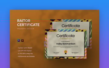 Raitor Certificate Template