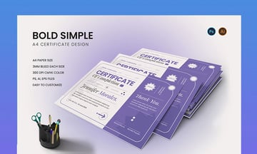 Bold and simple certificate