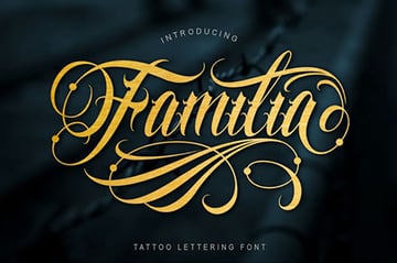 familia tattoo lettering font