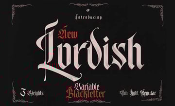 Lordish Blackletter Tattoo Lettering Fonts