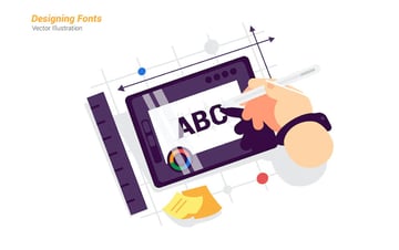 Designing Fonts Vector Illustration