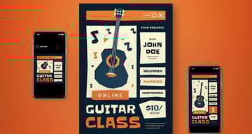 Online Guitar Class Flyer Set