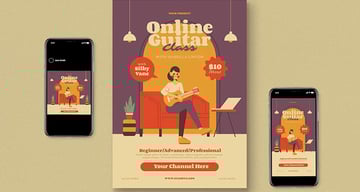 Guitar Online Class Flyer Set