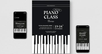 Online Piano Class Flyer