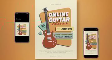 Online Guitar Class Flyer Set