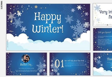 Happy Winter season beautiful snowy template