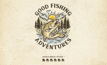 Fishing Vintage Circle Logo