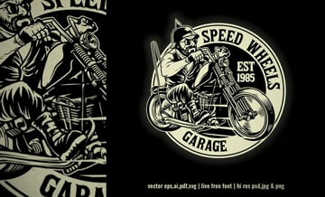 vintage logo of motorcycle garage
