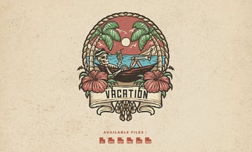 Vacation Vintage Hand Drawn Logo
