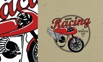 Vintage Motorcycle Circle Logo Badge