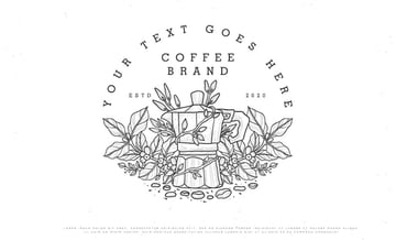vintage line art coffee logo