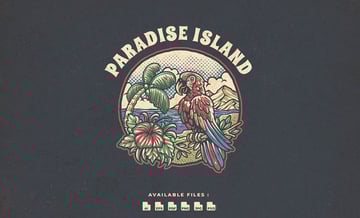 Paradise Island Vintage Hand drawn Logo
