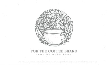 vintage line art coffee logo