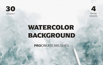 30 Watercolor Brushes for Procreate (BRUSHSET)
