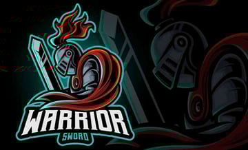 Warrior Sword Mascot Logo