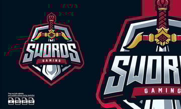 Swords Esport Logo Template